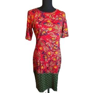 NWT LulaRoe Red Floral Women’s Julia Dress Size Small